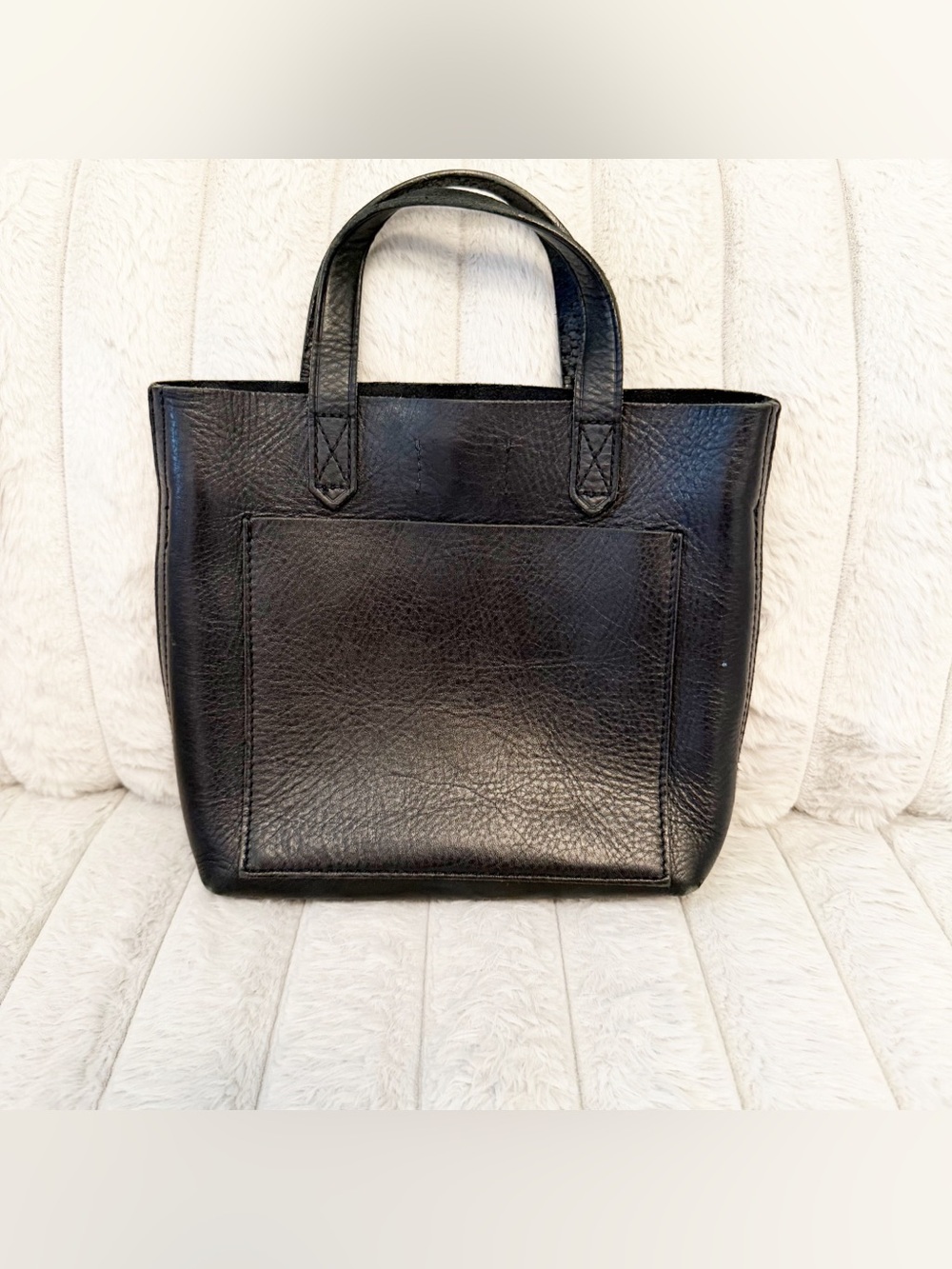 J.Crew leather black mini handbag.